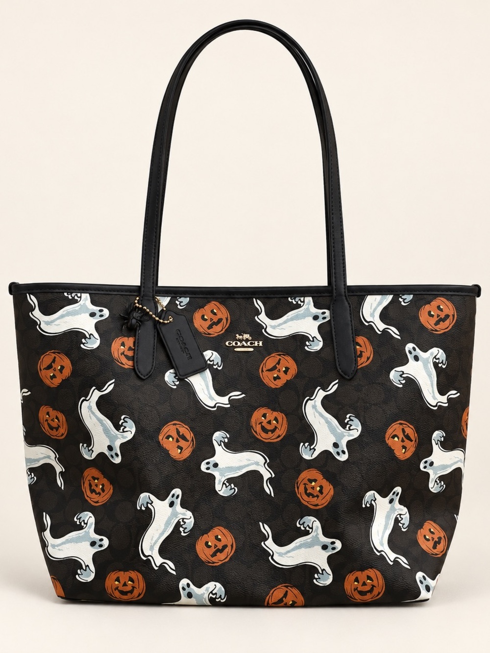 Discontinued Coach CCE69 Halloween Ghost Pumpkin City Tote